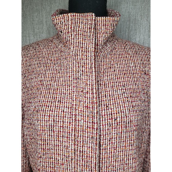 Max & Co Wool Blend Tweed Long Coat Womens 12 Classic Winter Made in Italy Retro - Picture 4 of 15